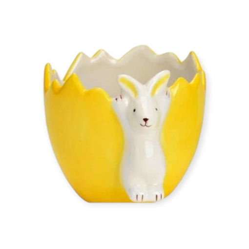 Picture of CERAMIC BOWL WITH RABBIT YELLOW